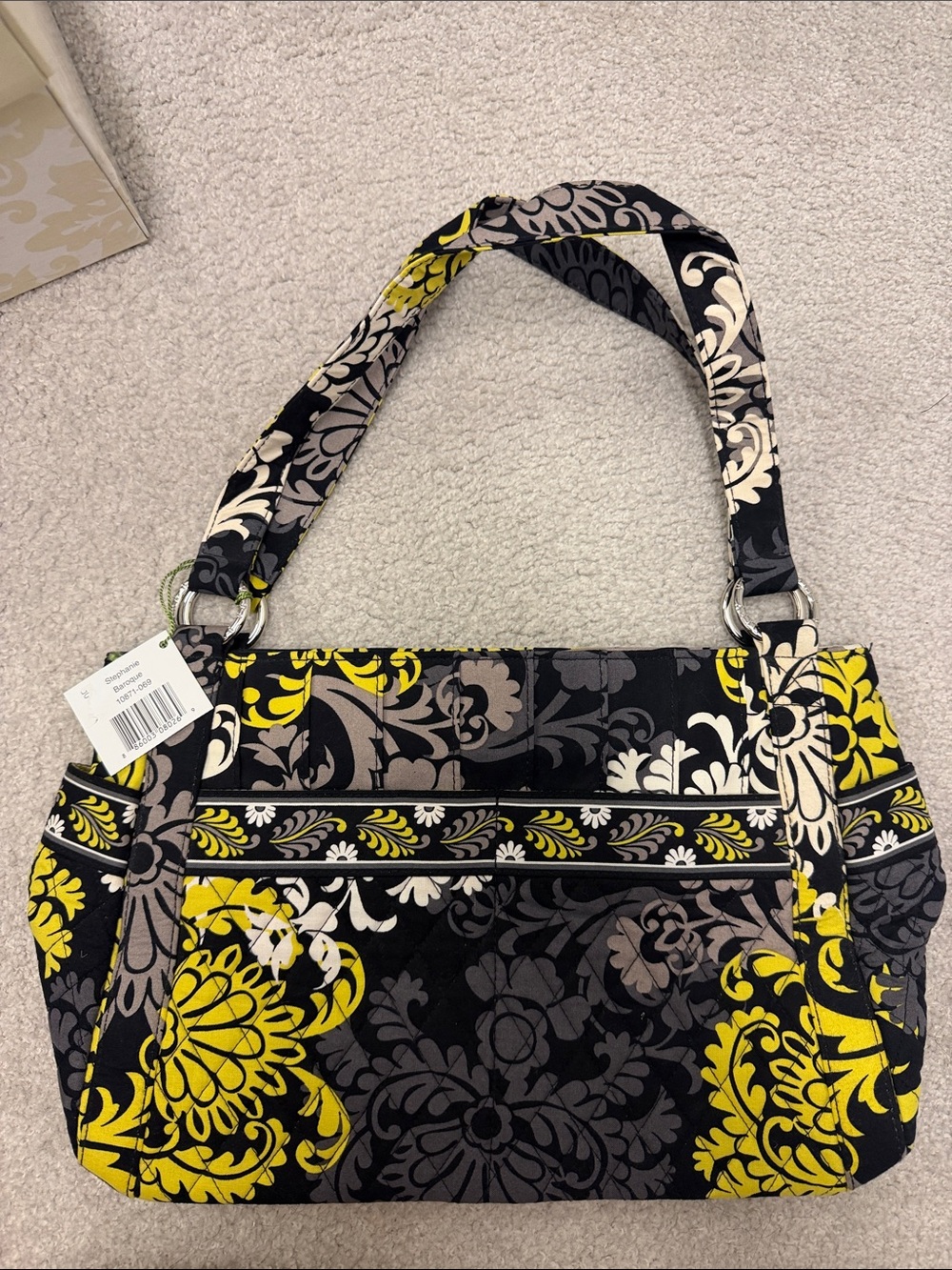 Vera Bradley Black, Yellow & Gray Floral Shoulder Bag